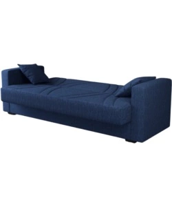 Divano letto "ibiza" 3 posti tessuto blue jeans, 214x89x81 cm